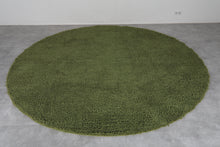 Round green shag rug - Soft & plush - Custom wool size