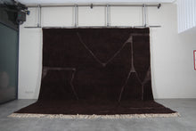 Custom dark brown Moroccan rug - Subtle geometric design