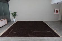 Custom dark brown Moroccan rug - Subtle geometric design