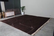 Custom dark brown Moroccan rug - Subtle geometric design