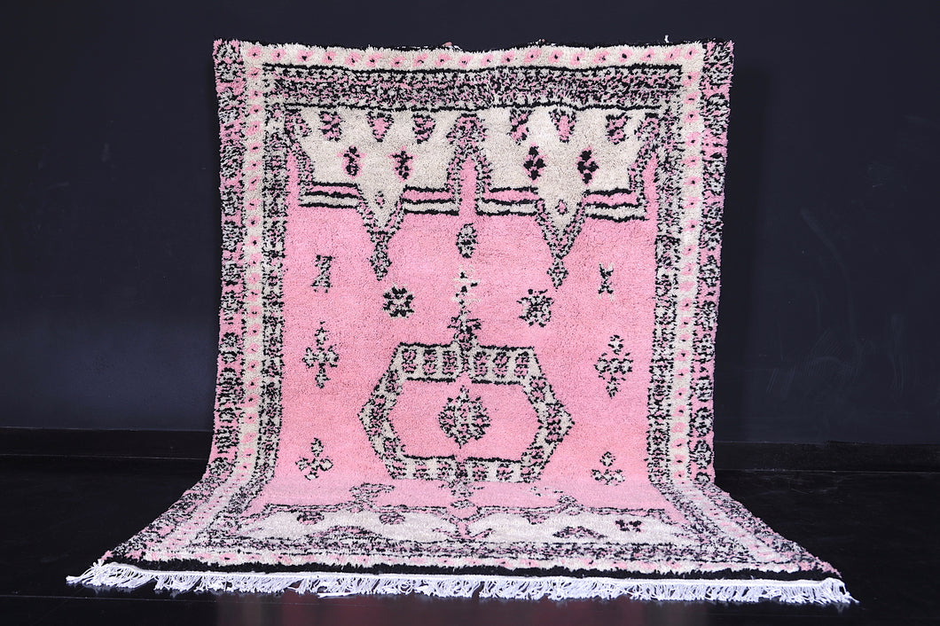 High atlas Moroccan rug - Pink Azilal rug - Wool rug