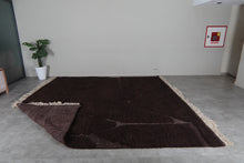 Custom dark brown Moroccan rug - Subtle geometric design