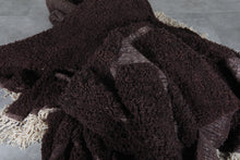 Custom dark brown Moroccan rug - Subtle geometric design