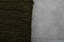 Handmade olive green oval wool rug - Minimalist custom carpet
