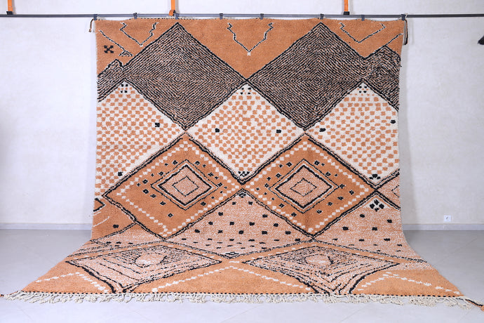 Custom Orange Trellis Moroccan Rug - Handmade Berber Carpet