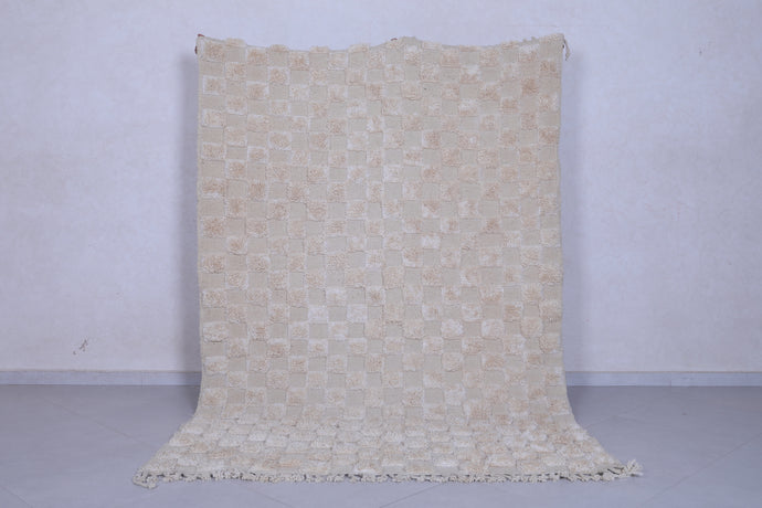 Moroccan Beige checkered rug - Checkered rug - Wool rug