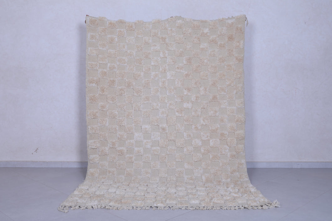 Moroccan Beige checkered rug - Checkered rug - Wool rug