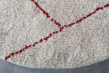 Custom red line round rug – Handmade berber circle carpet