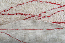 Custom red line round rug – Handmade berber circle carpet