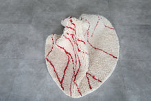 Custom red line round rug – Handmade berber circle carpet