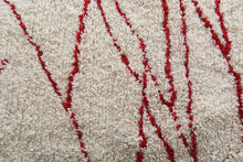 Custom red line round rug – Handmade berber circle carpet