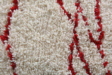 Custom red line round rug – Handmade berber circle carpet