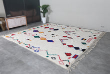 Custom Geometric Symbol Rug – Handwoven Ivory & Multicolor Moroccan Carpet
