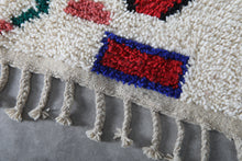 Custom Geometric Symbol Rug – Handwoven Ivory & Multicolor Moroccan Carpet