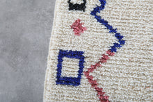 Custom Geometric Symbol Rug – Handwoven Ivory & Multicolor Moroccan Carpet