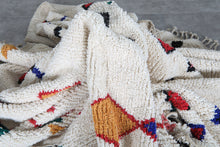 Custom Geometric Symbol Rug – Handwoven Ivory & Multicolor Moroccan Carpet
