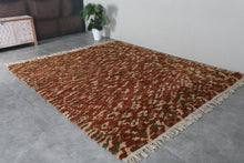Rust moroccan rug  – Brown beige green shag rug – Custom size