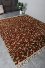 Rust moroccan rug  – Brown beige green shag rug – Custom size