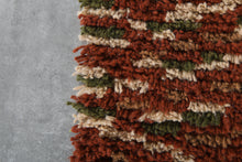 Rust moroccan rug  – Brown beige green shag rug – Custom size
