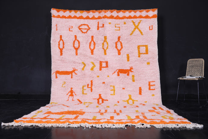 Playful Pink Moroccan Rug with Geometric Patterns