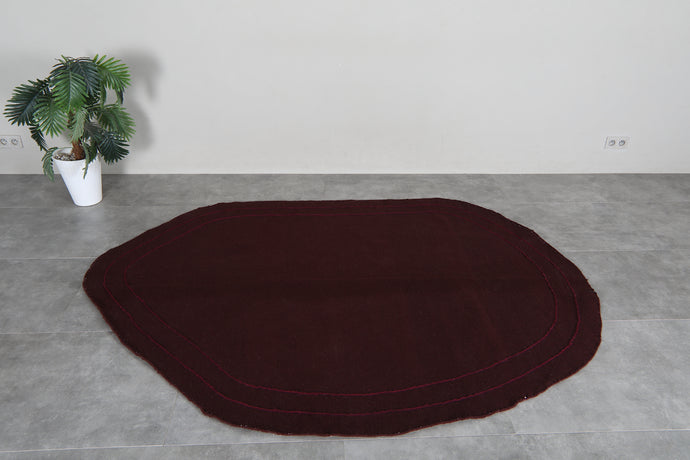 Burgundy flatwoven moroccan rug – Handmade wool kilim– Custom size rug