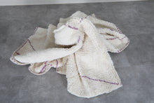 Ivory moroccan rug – Purple line beni ourain Rug-Custom size rug