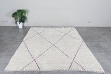 Ivory moroccan rug – Purple line beni ourain Rug-Custom size rug