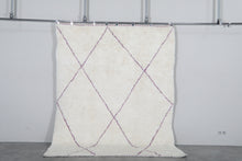 Ivory moroccan rug – Purple line beni ourain Rug-Custom size rug