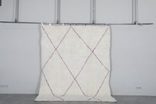 Ivory moroccan rug – Purple line beni ourain Rug-Custom size rug