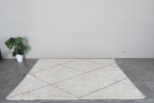 Ivory moroccan rug – Purple line beni ourain Rug-Custom size rug