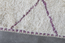 Ivory moroccan rug – Purple line beni ourain Rug-Custom size rug