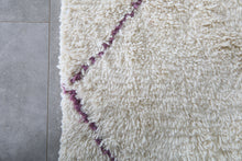 Ivory moroccan rug – Purple line beni ourain Rug-Custom size rug