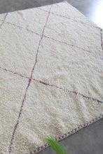 Ivory moroccan rug – Purple line beni ourain Rug-Custom size rug