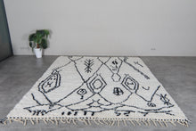 Ivory & black moroccan rug – Handmade wool berber rug-Custom size rug