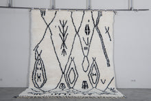 Ivory & black moroccan rug – Handmade wool berber rug-Custom size rug