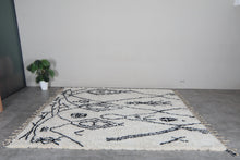 Ivory & black moroccan rug – Handmade wool berber rug-Custom size rug