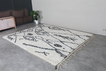 Ivory & black moroccan rug – Handmade wool berber rug-Custom size rug