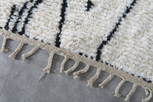 Ivory & black moroccan rug – Handmade wool berber rug-Custom size rug
