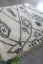 Ivory & black moroccan rug – Handmade wool berber rug-Custom size rug