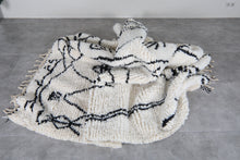 Ivory & black moroccan rug – Handmade wool berber rug-Custom size rug