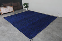 Custom blue flat woven moroccan rug – Handmade berber kilim rug