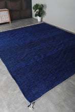 Custom blue flat woven moroccan rug – Handmade berber kilim rug