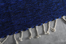 Custom blue flat woven moroccan rug – Handmade berber kilim rug