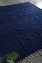 Custom blue flat woven moroccan rug – Handmade berber kilim rug
