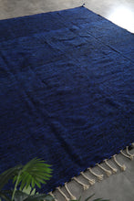 Custom blue flat woven moroccan rug – Handmade berber kilim rug