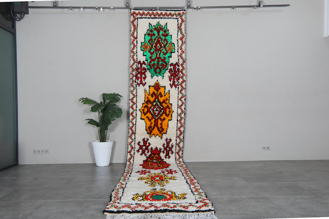 Colorful moroccan runner rug  – Handmade vintage style runner-Custom size rug