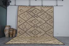 Large Tuareg Mat 10.4 x 15.2 ft – Handwoven Saharan Rug with Diamond Pattern in Natural Reed and Leather