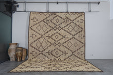 Large Tuareg Mat 10.4 x 15.2 ft – Handwoven Saharan Rug with Diamond Pattern in Natural Reed and Leather