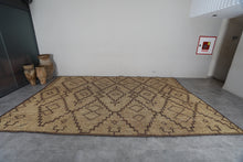 Large Tuareg Mat 10.4 x 15.2 ft – Handwoven Saharan Rug with Diamond Pattern in Natural Reed and Leather