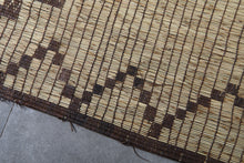 Large Tuareg Mat 10.4 x 15.2 ft – Handwoven Saharan Rug with Diamond Pattern in Natural Reed and Leather